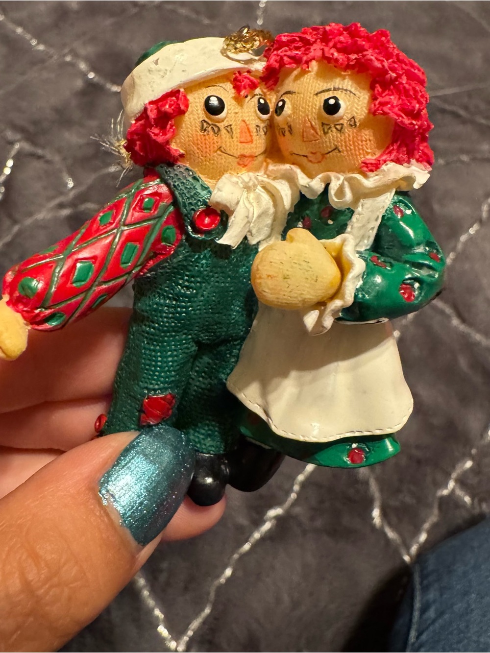 Raggedy Ann & Andy Christmas Ornament Vintage Hanging Decor 1998
